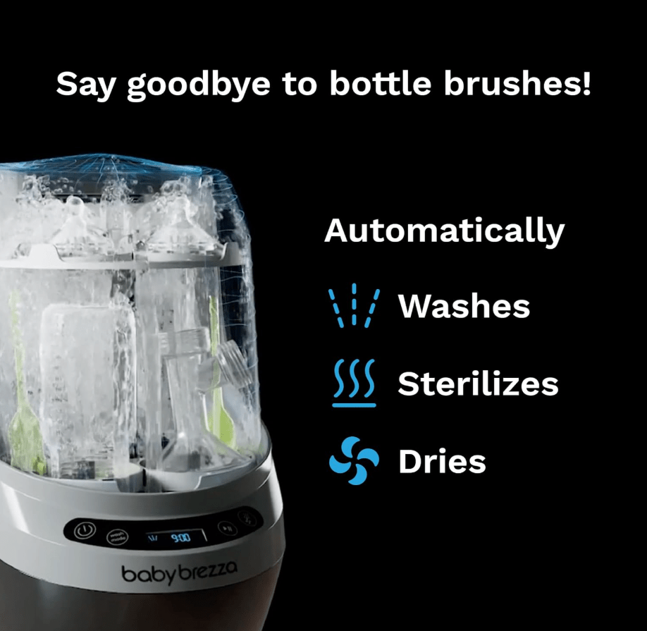 Baby Brezza Bottle Washer Pro – 20 - Jet All - in - One Washer, Sterilizer & Dryer - TINY WHISPERS