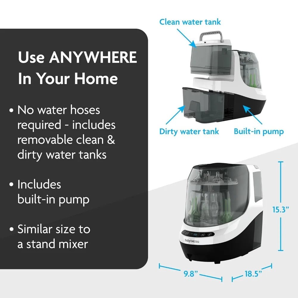 Baby Brezza Bottle Washer Pro – 20 - Jet All - in - One Washer, Sterilizer & Dryer - TINY WHISPERS