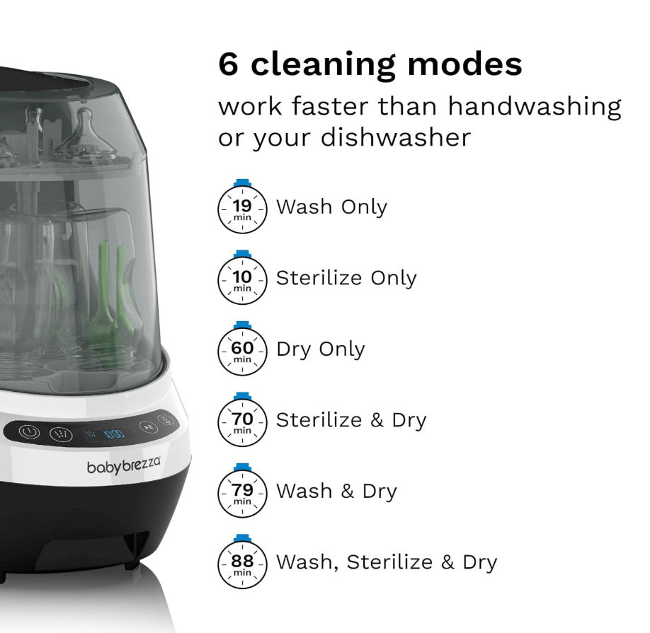 Baby Brezza Bottle Washer Pro – 20 - Jet All - in - One Washer, Sterilizer & Dryer - TINY WHISPERS
