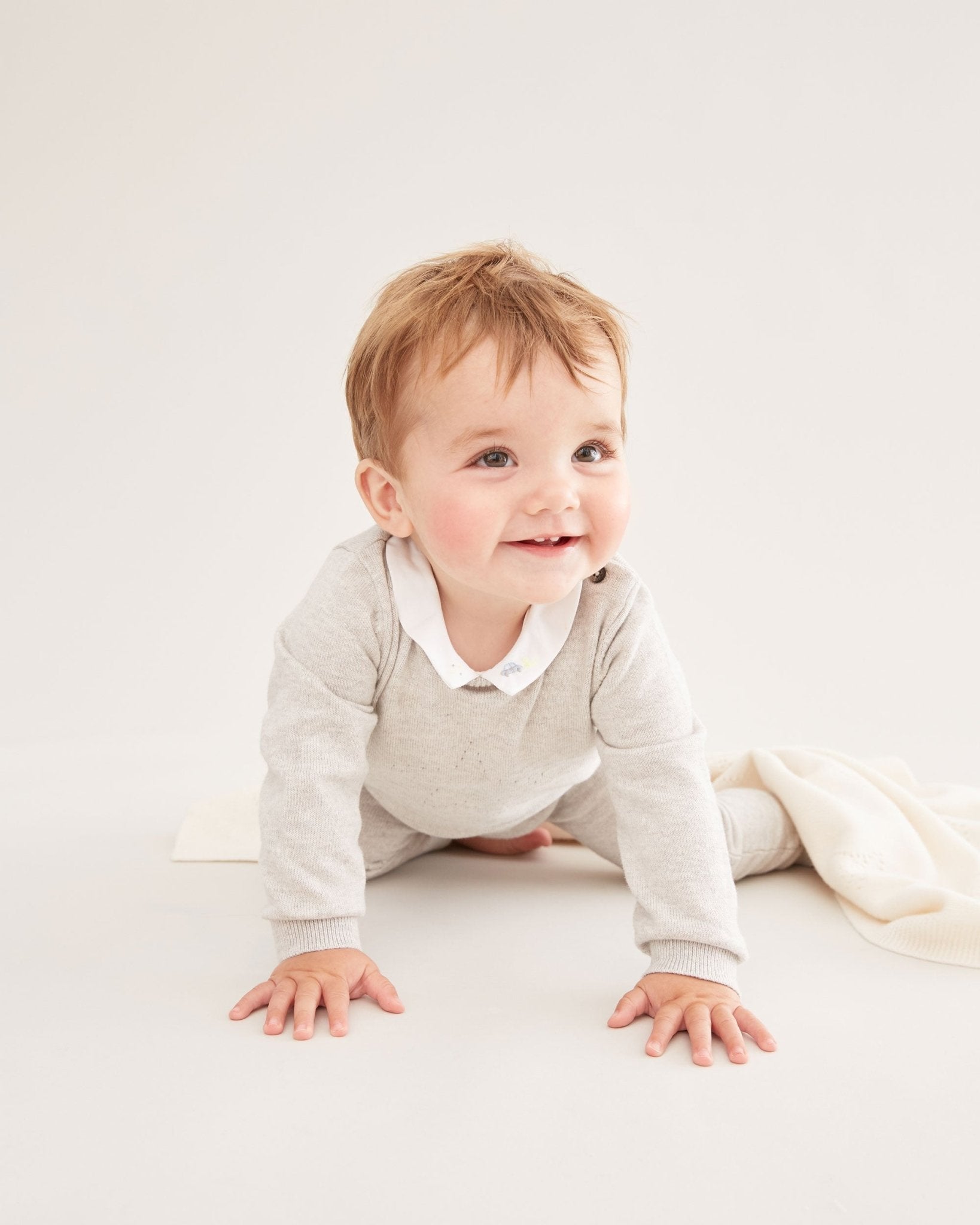 Cashmere Pointelle Crown Crawler Set - TINY WHISPERS