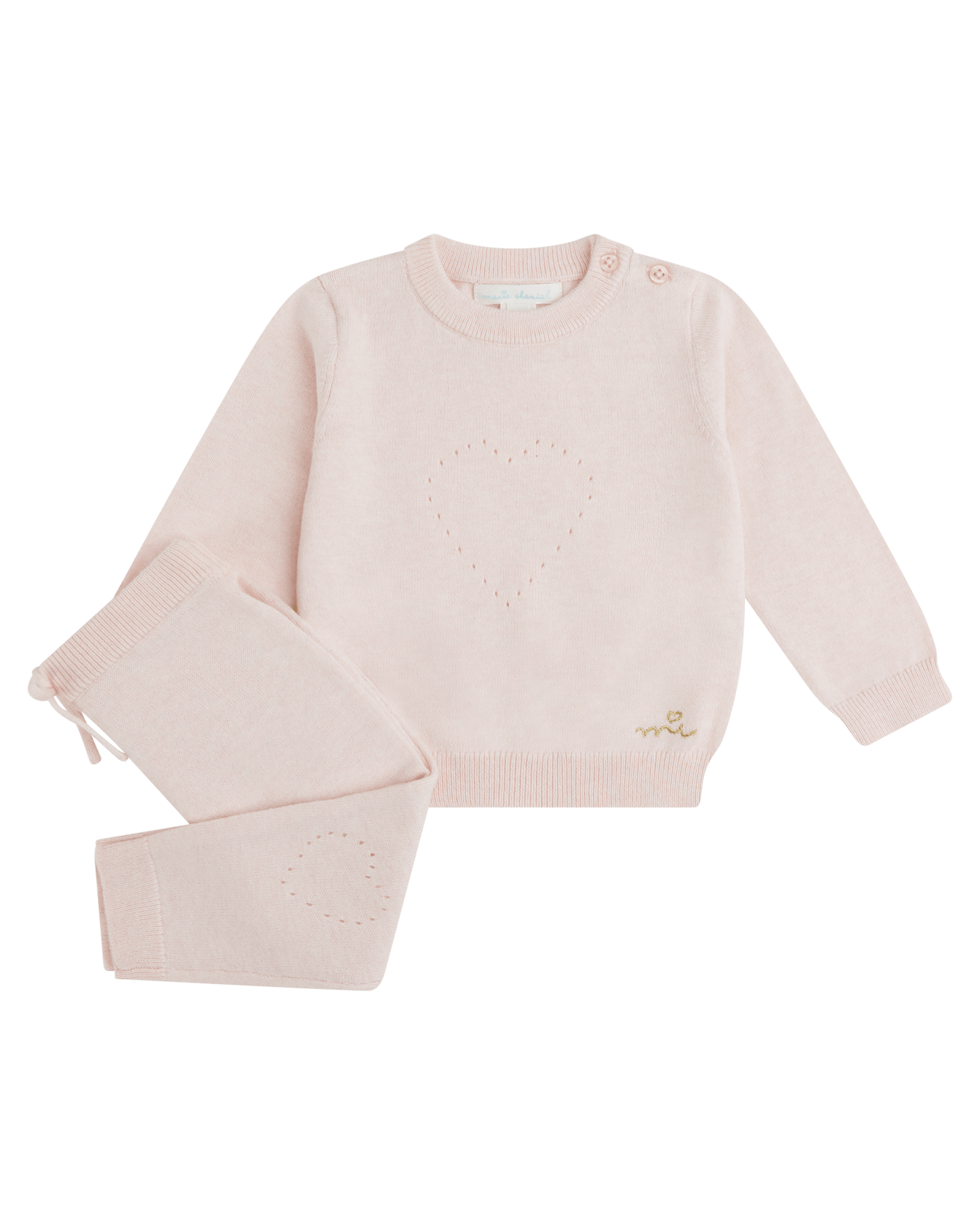 Cashmere Pointelle Crown Crawler Set - TINY WHISPERS