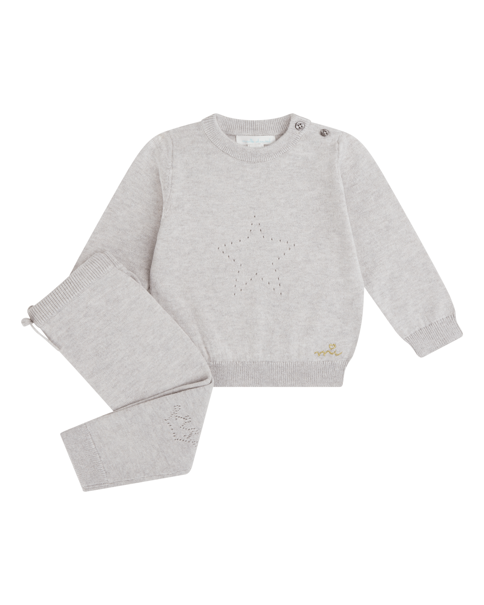 Cashmere Pointelle Crown Crawler Set - TINY WHISPERS