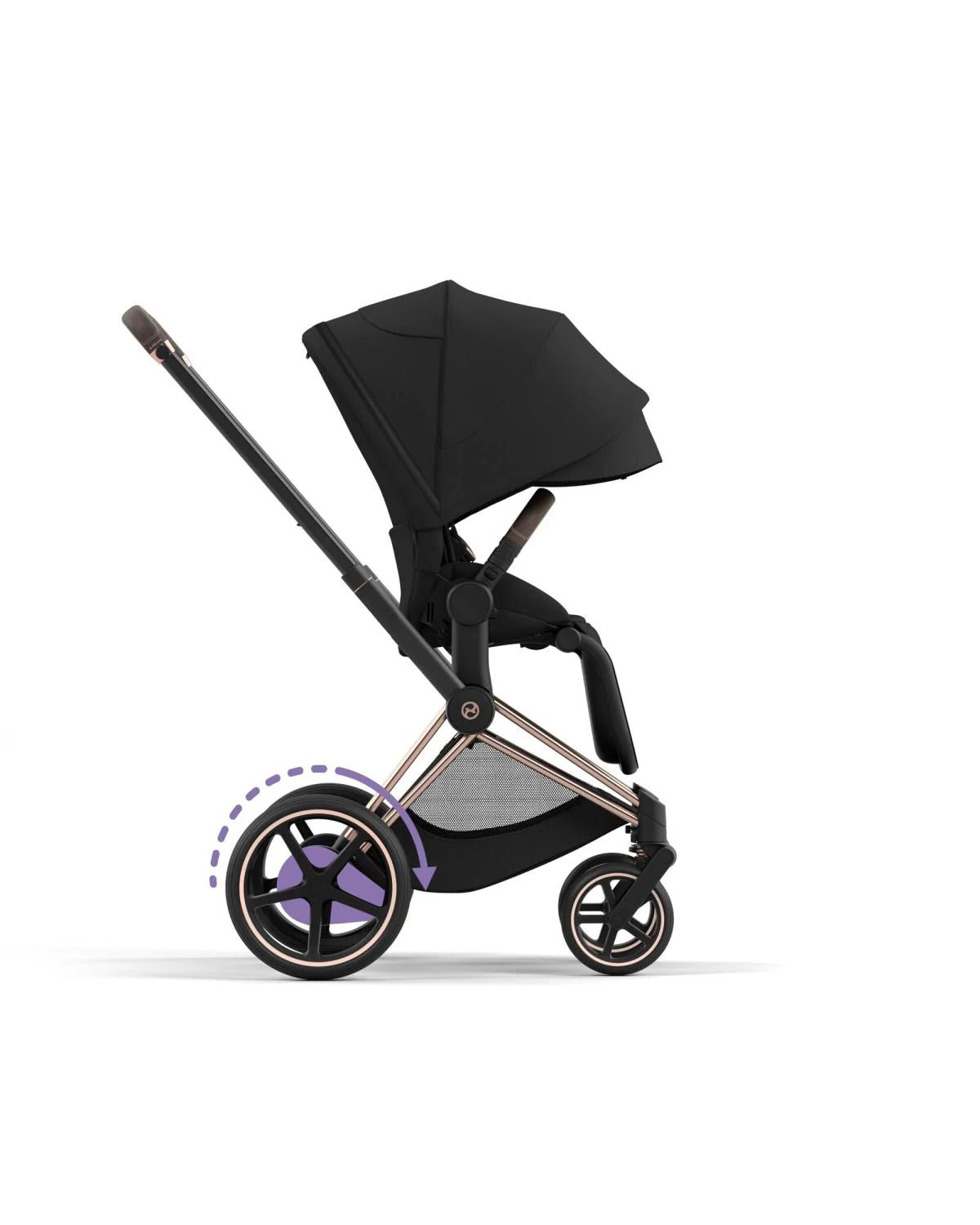 Epriam 2 Electronic Assist Stroller (One Box) - Rose Gold / Sepia Black - TINY WHISPERS