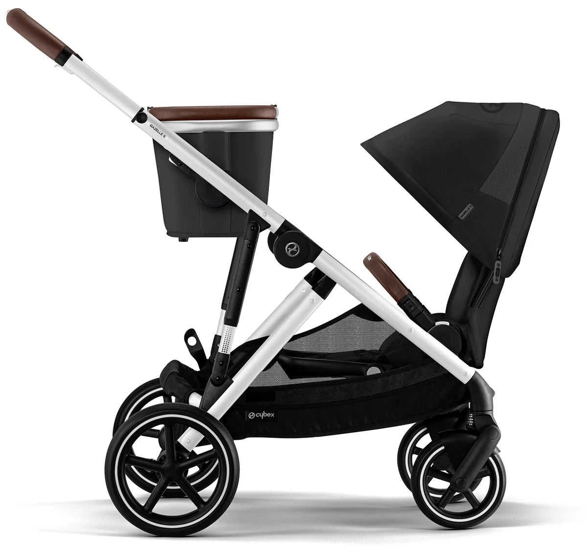 Gazelle S 2 Double Stroller Bundle - Black Frame / Moon Black - TINY WHISPERS