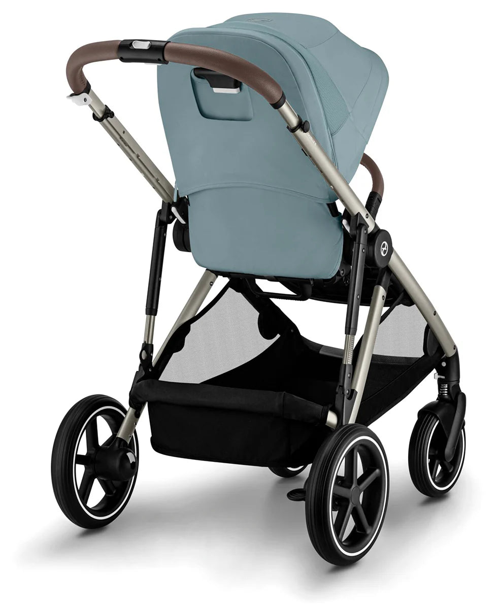 Gazelle S Single - To - Double Stroller - Taupe Frame / Sky Blue - TINY WHISPERS