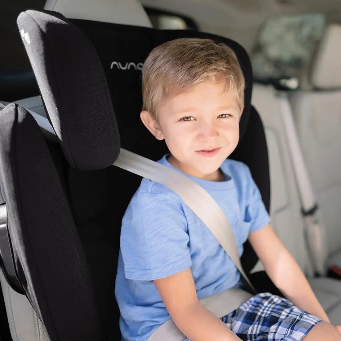 Nuna AACE Flame - Retardant Free Back Belt Positioning Booster Car Seat - TINY WHISPERS