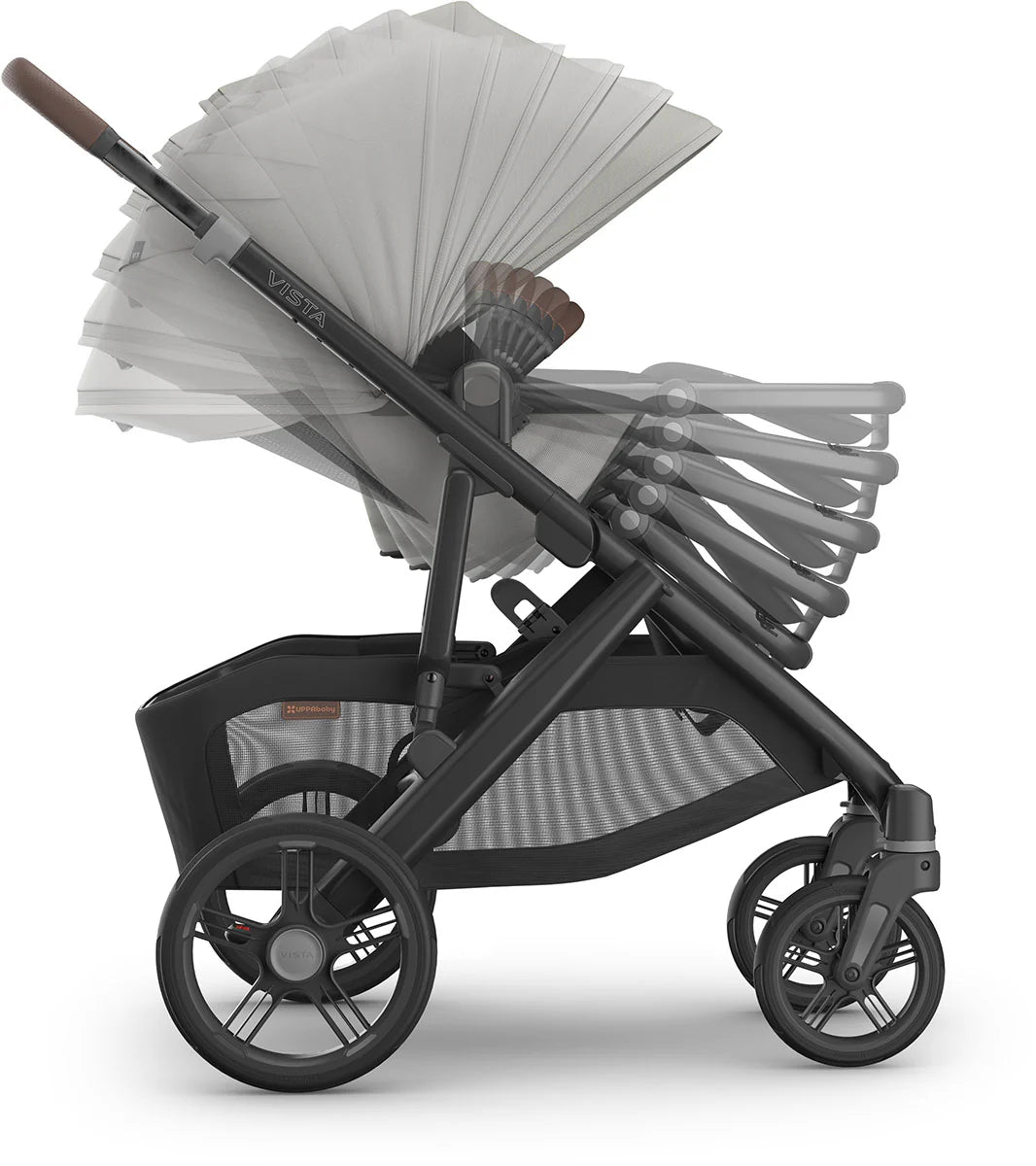 Vista V3 Single - To - Double Stroller - Savannah (Pearl Gray Jacquard) - TINY WHISPERS