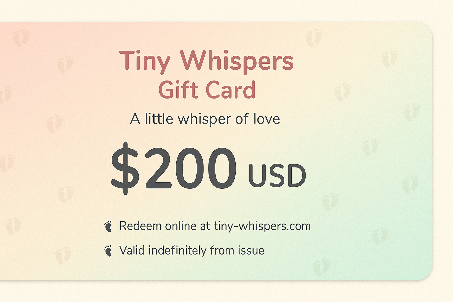 Gift Cards - TINY WHISPERS