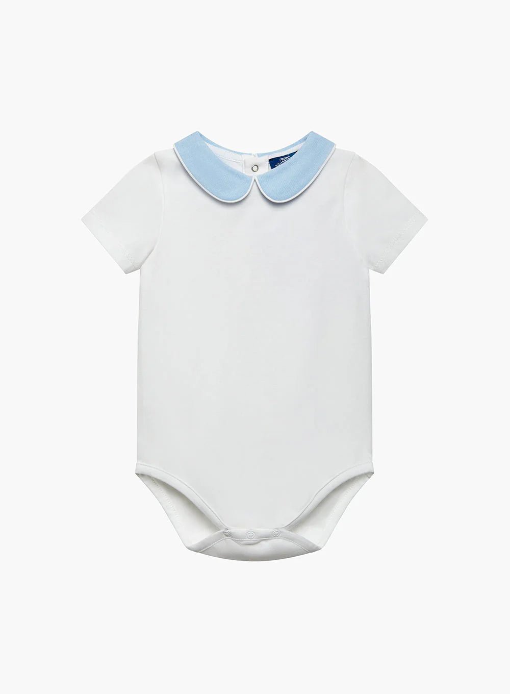 Baby Short - Sleeved Milo Chambray Collar Bodysuit - TINY WHISPERS