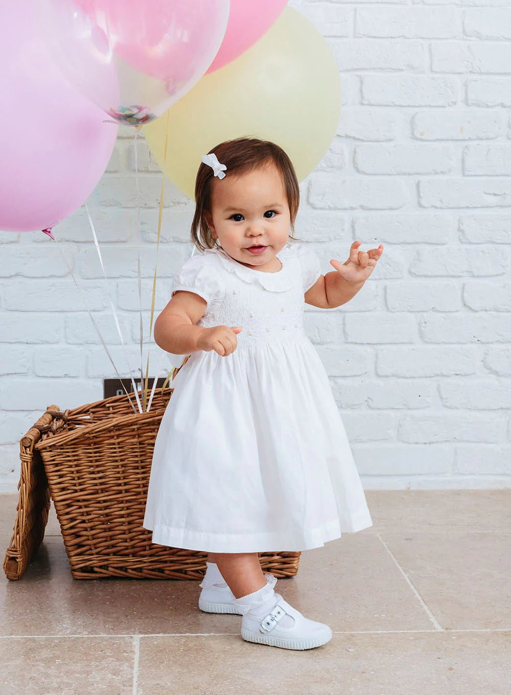 Baby Willow Rose Hand Smocked Dress - TINY WHISPERS