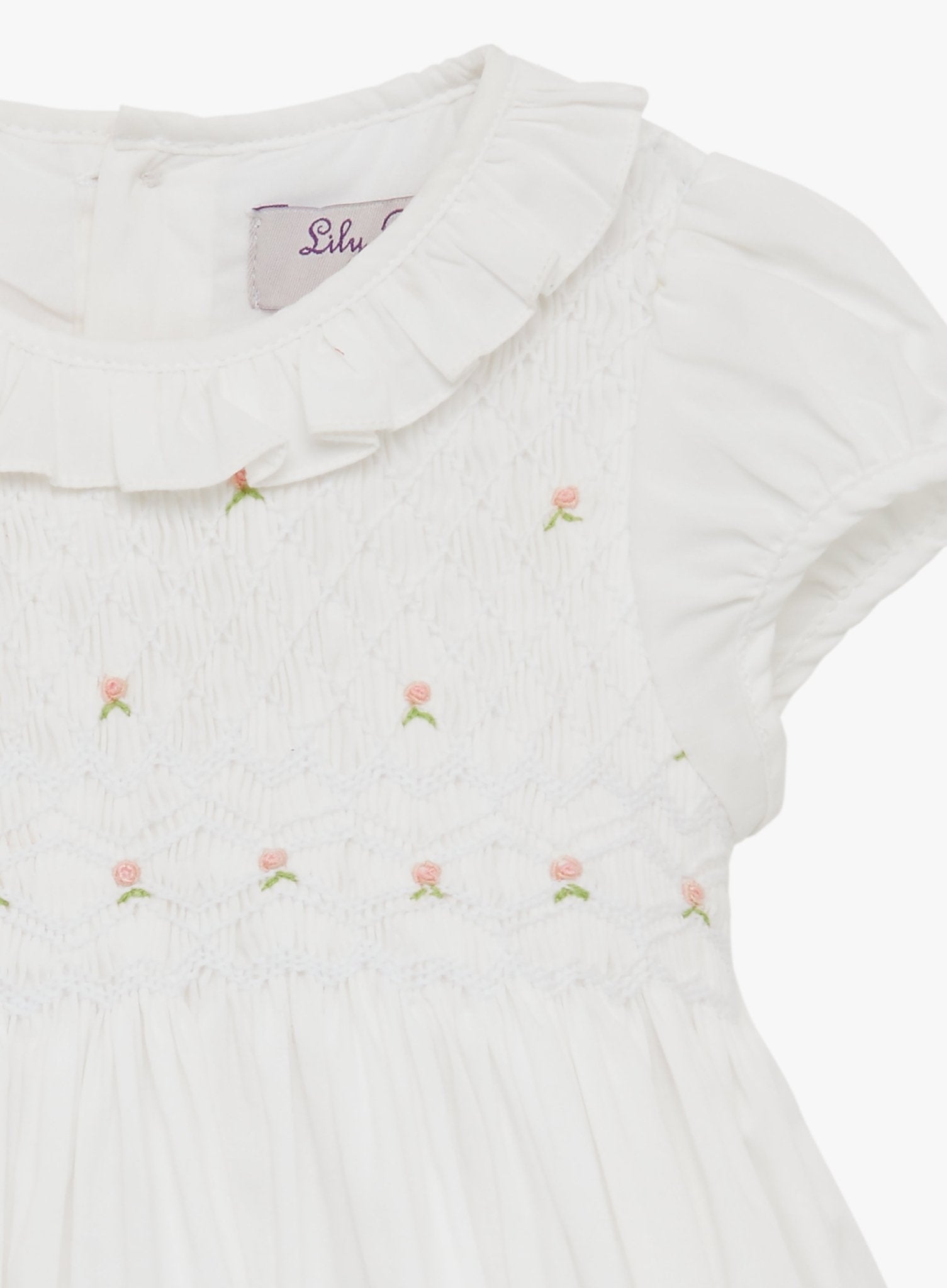 Baby Willow Rose Hand Smocked Dress - TINY WHISPERS
