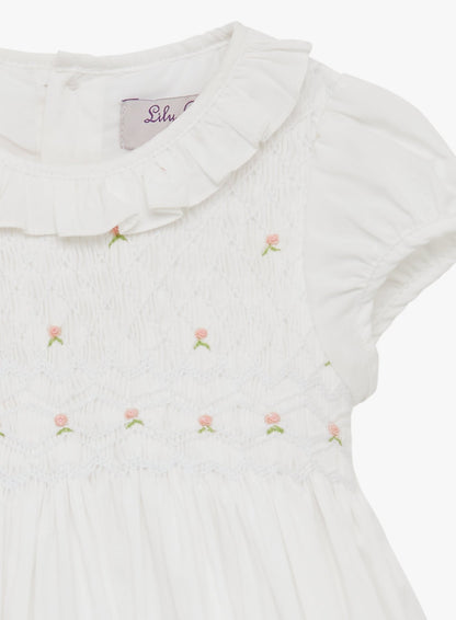 Baby Willow Rose Hand Smocked Dress - TINY WHISPERS