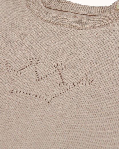 Cashmere Pointelle Crown Crawler Set - TINY WHISPERS