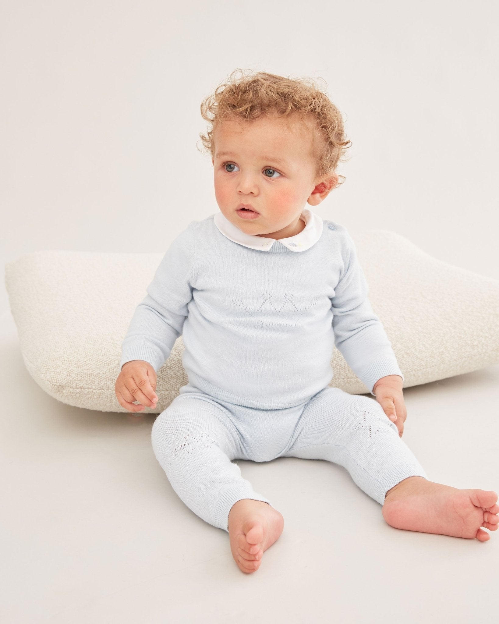 Cashmere Pointelle Crown Crawler Set - TINY WHISPERS