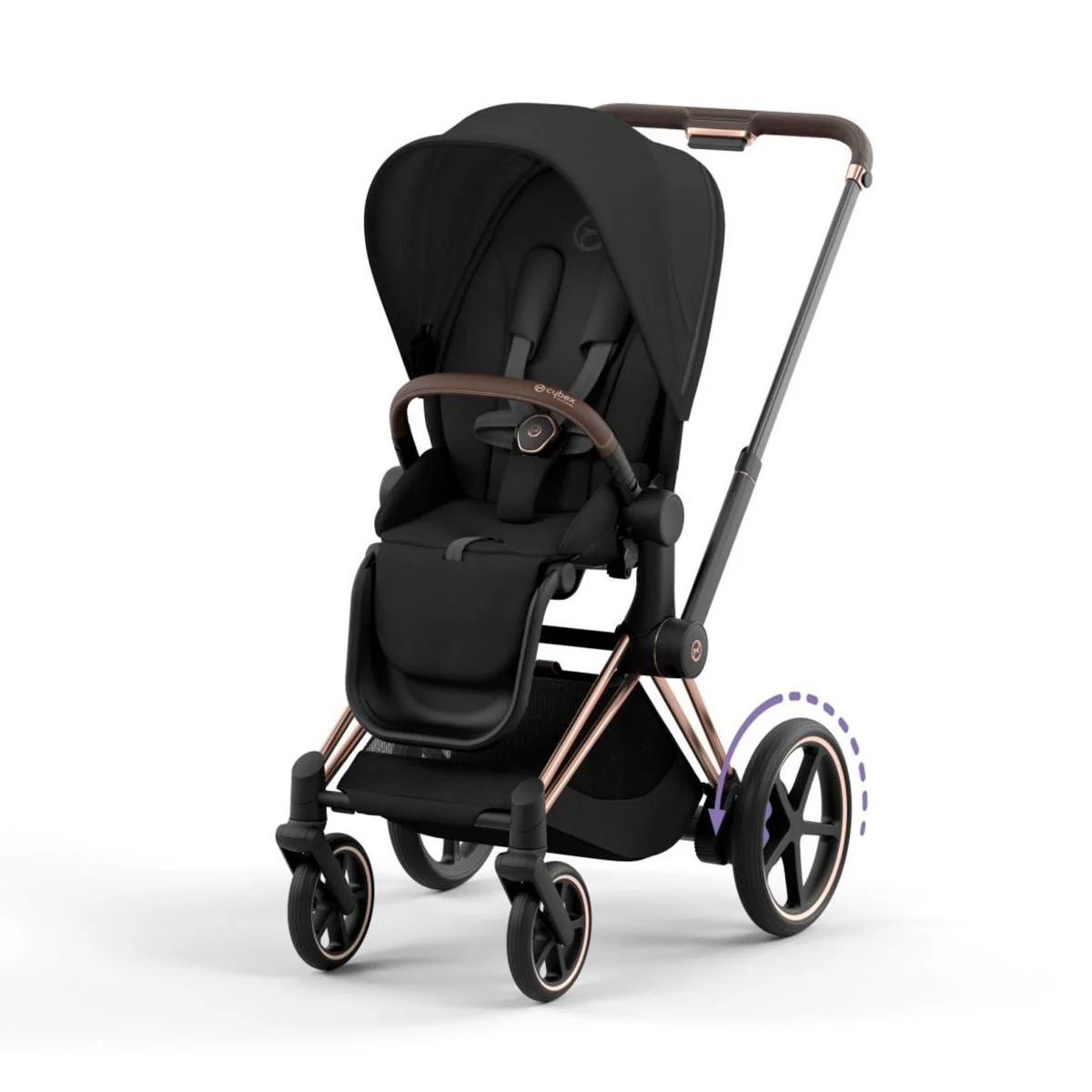 Epriam 2 Electronic Assist Stroller (One Box) - Rose Gold / Sepia Black - TINY WHISPERS