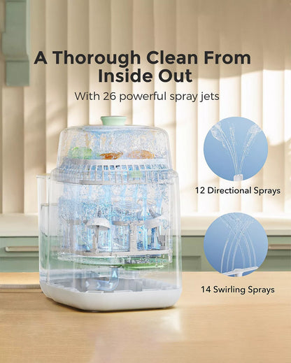 Momcozy KleanPal Baby Bottle Washer – Compact, Portable & UV - C Sterilizer - TINY WHISPERS