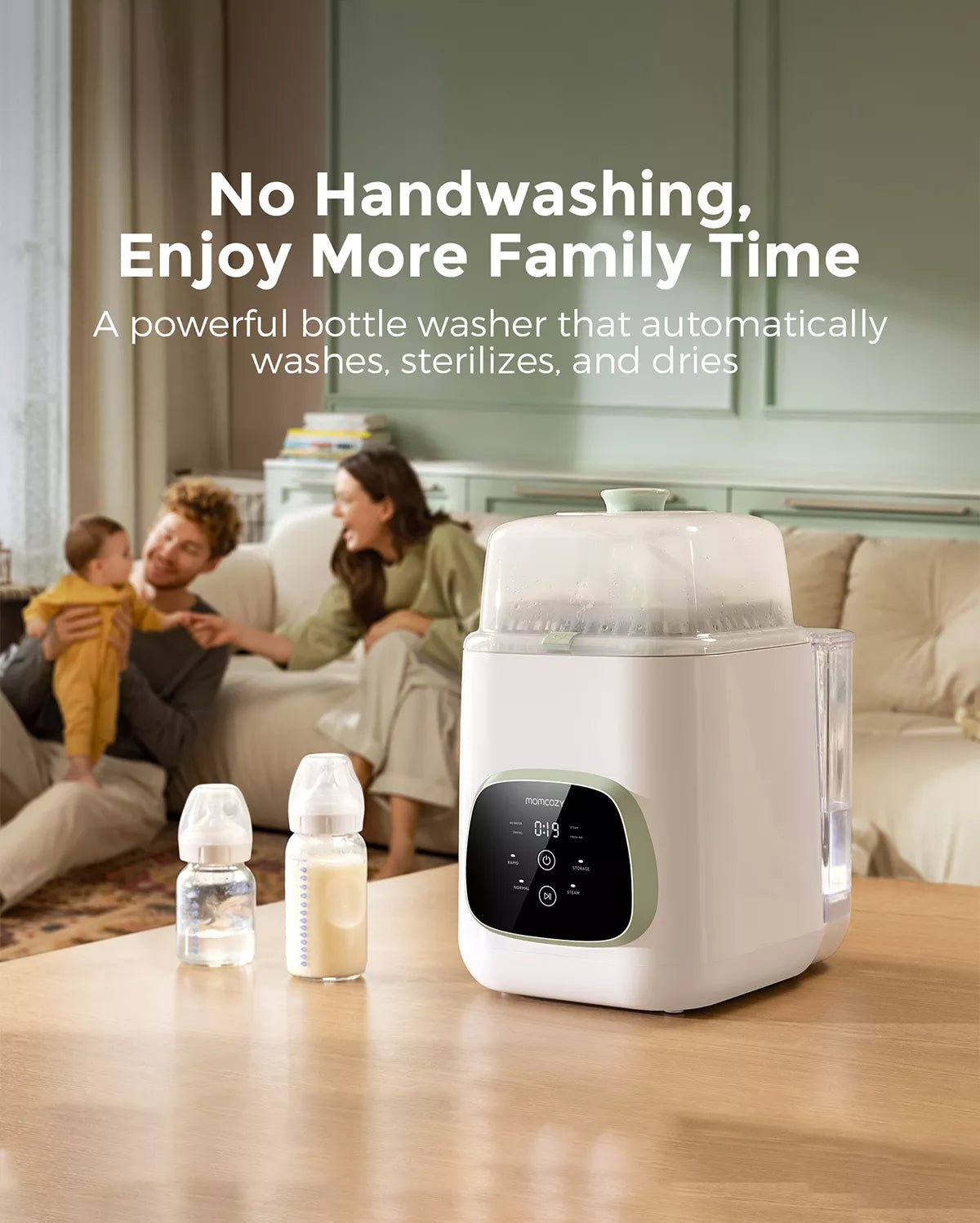 Momcozy KleanPal Baby Bottle Washer – Compact, Portable & UV - C Sterilizer - TINY WHISPERS