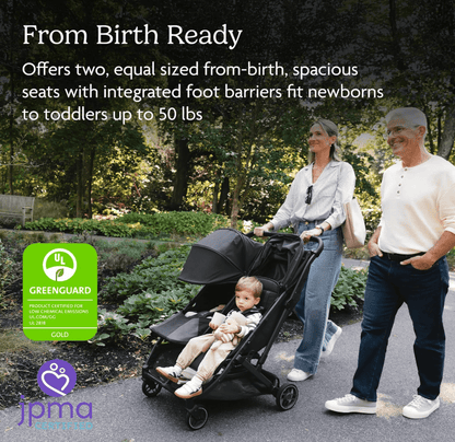 UPPABABY Minu Duo Lightweight Double Stroller – Compact & Travel - Friendly for Twins (0–4 Yrs) - TINY WHISPERS