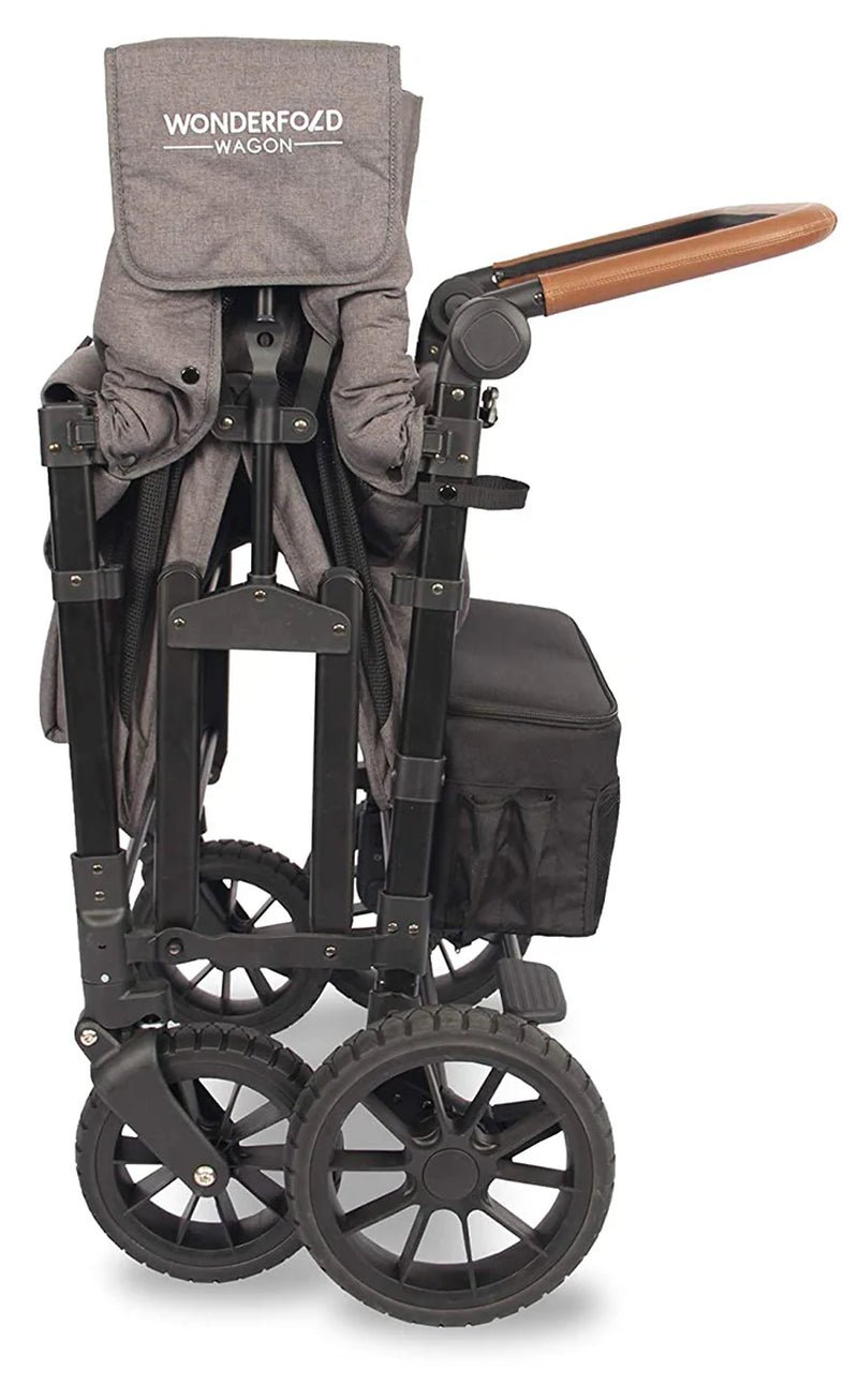 W4 Luxe Multifunctional Quad (4 Seater) Stroller Wagon - Charcoal Gray/Black Frame - TINY WHISPERS